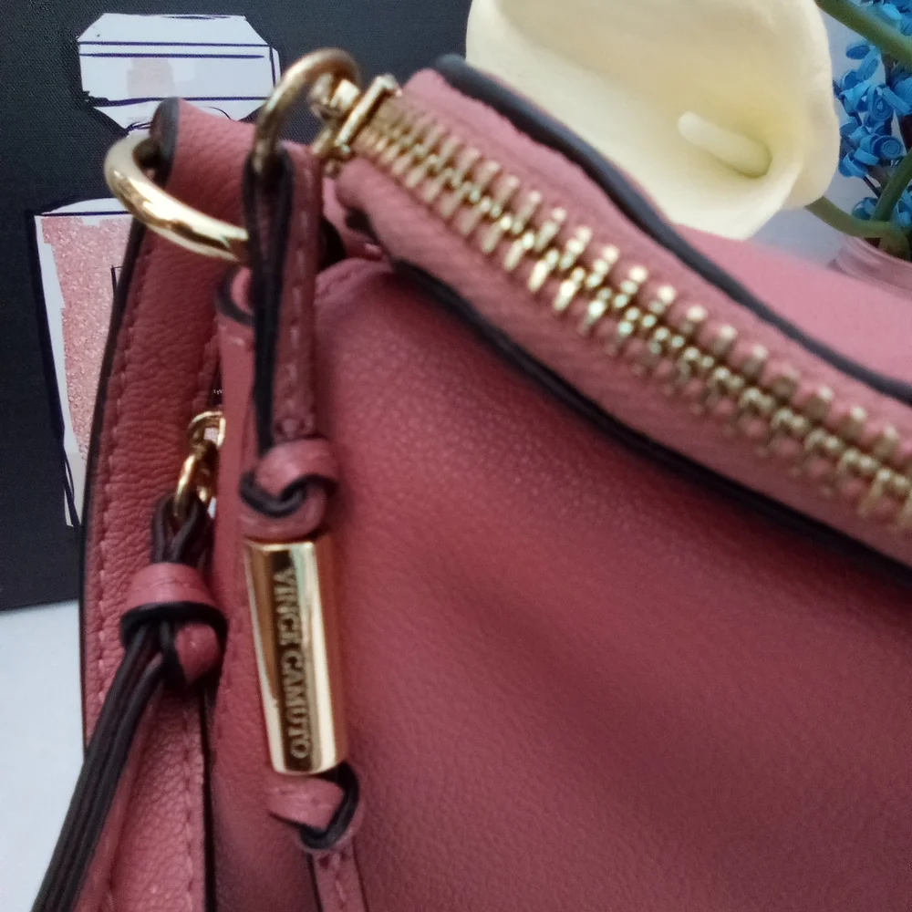 Vince Camuto Bag Women's Crossbody Purse Kenzys Leather, Salmon Sushi Pink